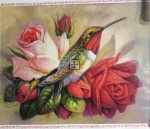 Diamond Painting Canvas - Mini Hummingbirds In Roses