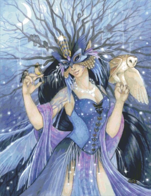 Diamond Painting Canvas - Lady of Twilight - Click Image to Close