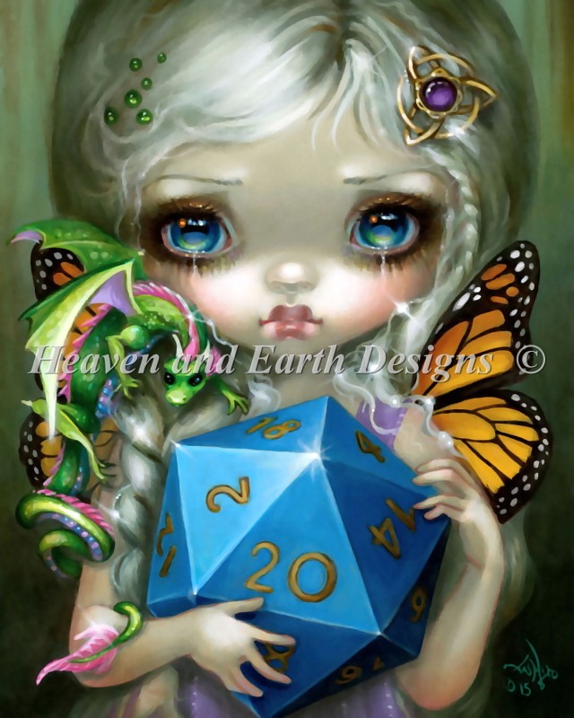 Mini 20 Sided Dice Fairy - Click Image to Close