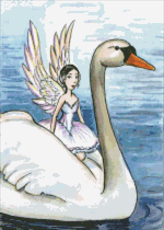 Diamond Painting Canvas - QS Fairy of Swan Lake - Click Image to Close