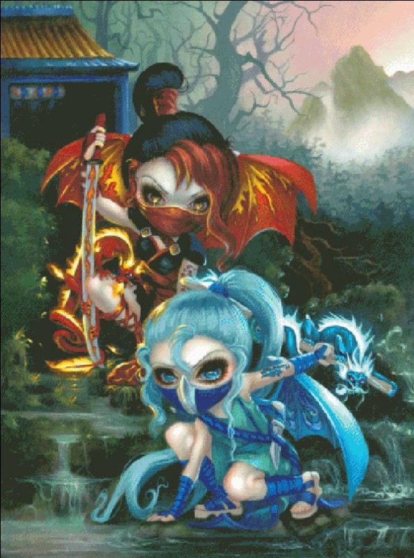 Ninja Dragonlings Request A Size Max Colors (For Diamond Painting) - Click Image to Close