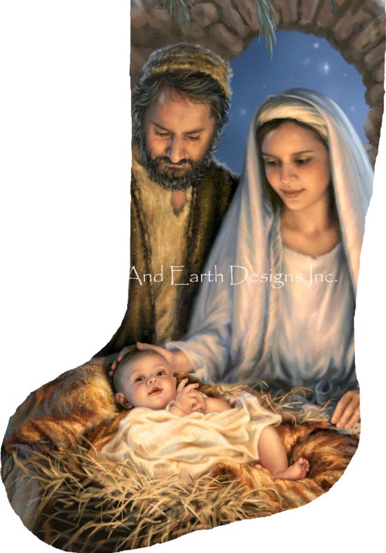 Stocking Holy Family Flipped Request A Size - Click Image to Close