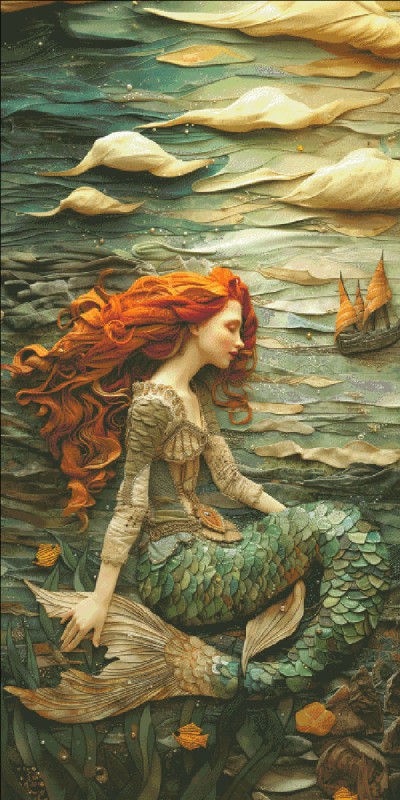 Fairytale Fabric Mermaid - Click Image to Close