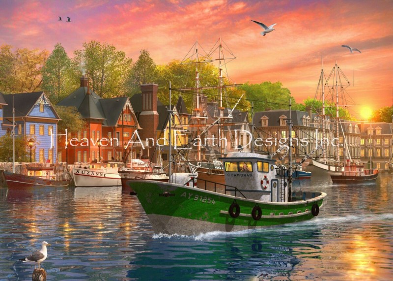 Sunset Harbour - Click Image to Close