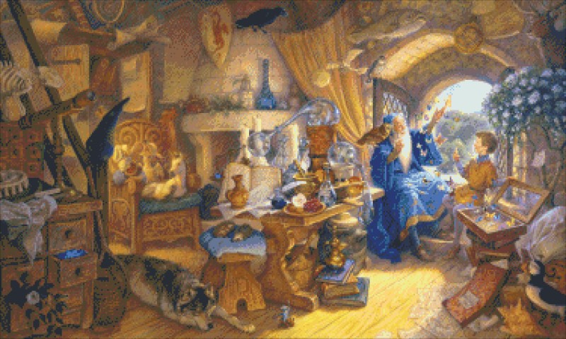 Diamond Painting Canvas - Mini Merlin and Arthur - Click Image to Close