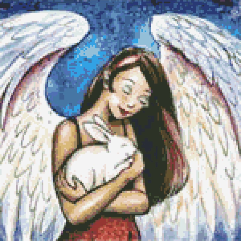 Diamond Painting Canvas - QS Angel Hug - Click Image to Close