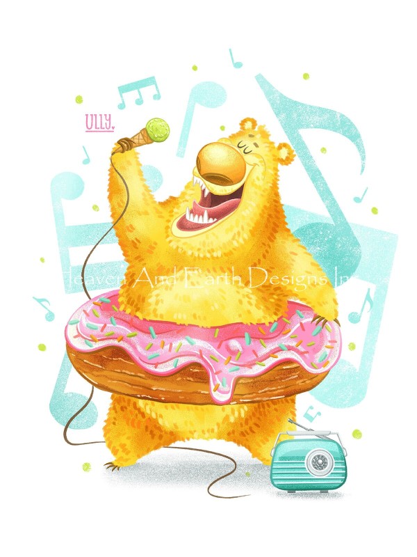 Yellow Bear Singing - Click Image to Close