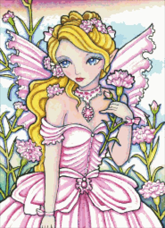 Diamond Painting Canvas - QS Carnation Fairy - Click Image to Close