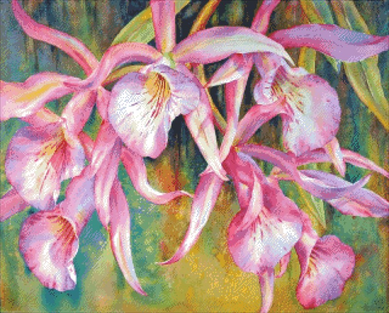 Diamond Painting Canvas - Mini Florida Orchids - Click Image to Close