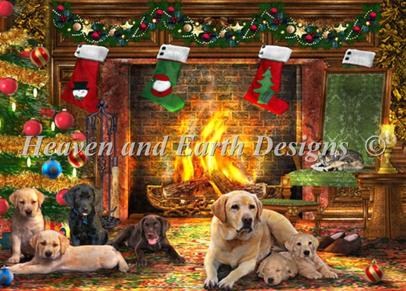 QS Festive Labradors - Click Image to Close