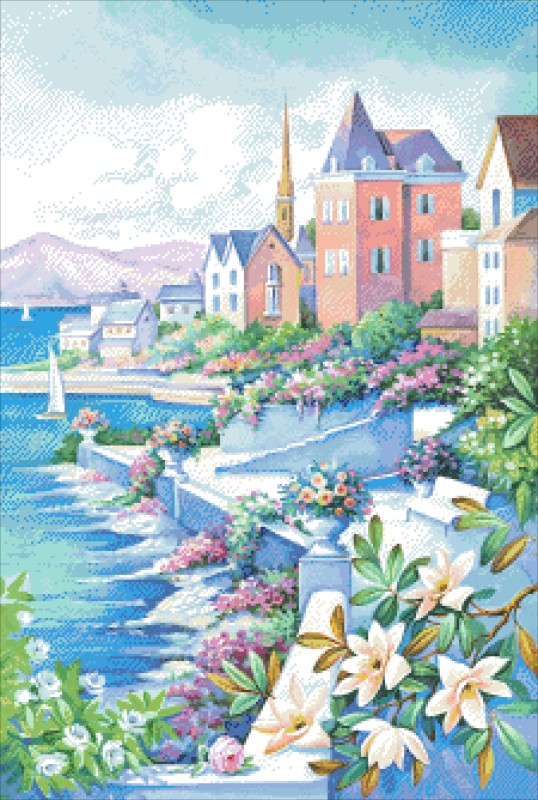 Diamond Painting Canvas - Mini Tuscan Home - Click Image to Close