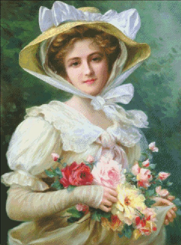 Mini Elegant Lady With A Bouquet - Click Image to Close