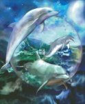 Diamond Painting Canvas - Mini Three Dolphins