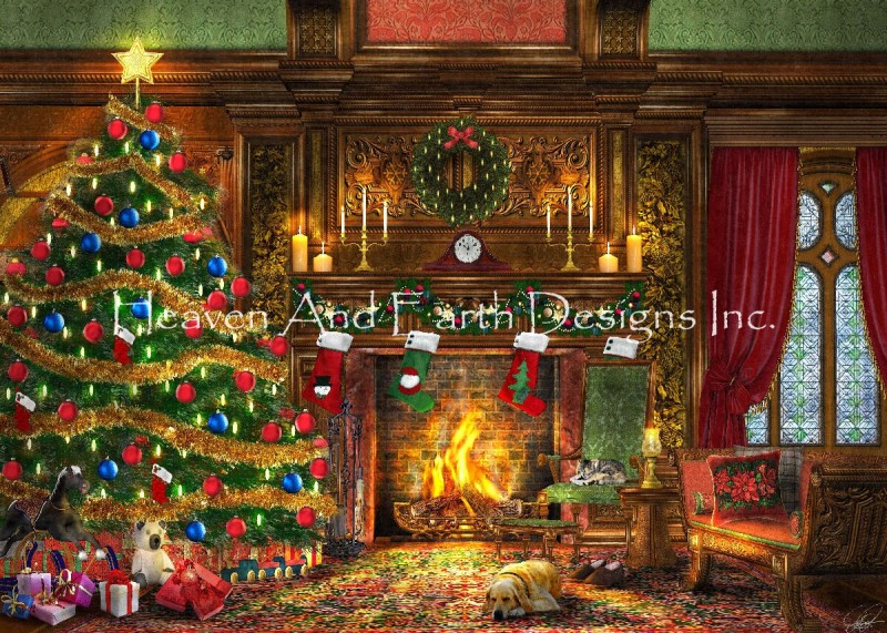 Festive Fireplace - Click Image to Close