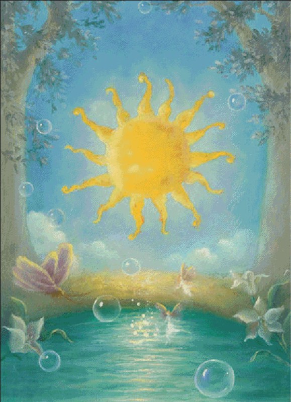 Fairy Floating With Sun - Click Image to Close
