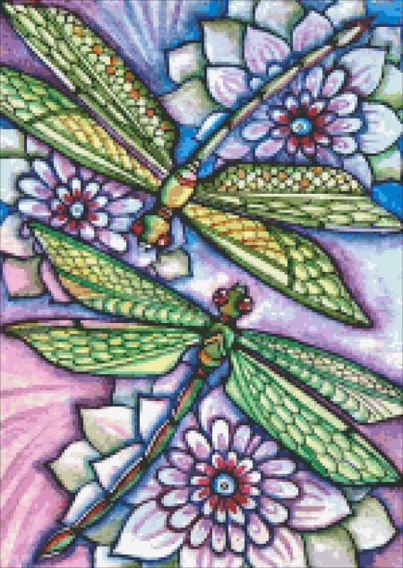 Diamond Painting Canvas - QS Dragonflies - Click Image to Close
