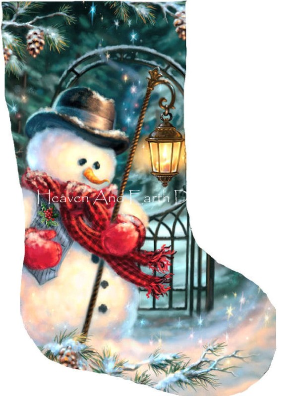 Stocking The Enchanted Christmas Snowman Reverse - Click Image to Close