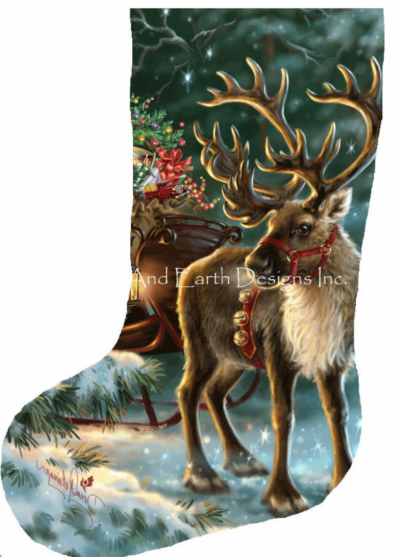 Stocking The Enchanted Christmas Reindeer Reversed - Click Image to Close