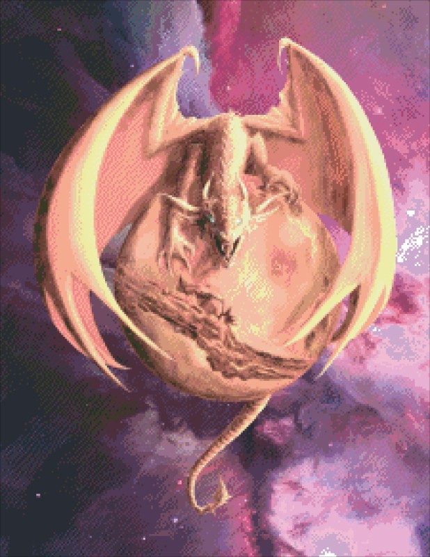 Diamond Painting Canvas - Mini Mars Dragon - Click Image to Close