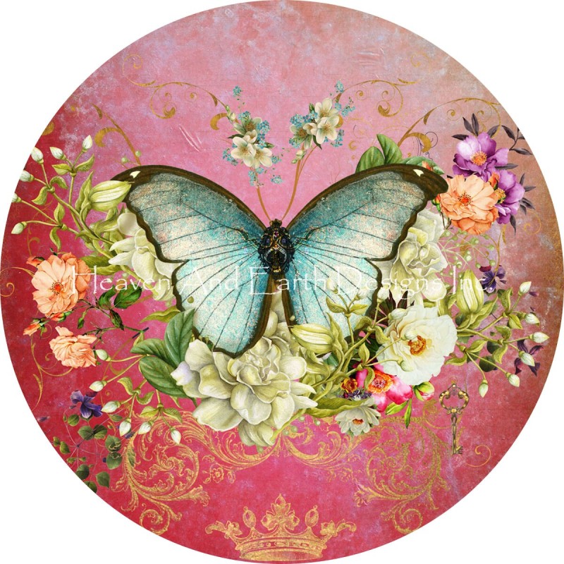 Ornament Butterfly Port Mauve - Click Image to Close