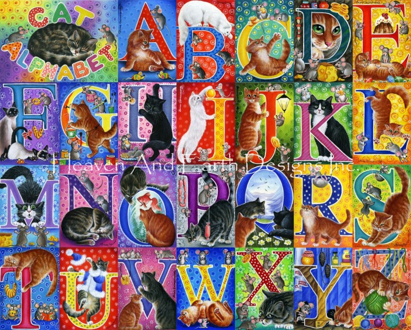 Supersized Cat Alphabet Max Colors - Click Image to Close