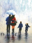 Rain Family Two Boys