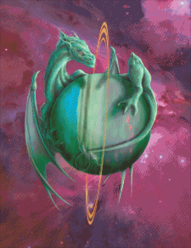 Diamond Painting Canvas - Mini Uranus Dragon - Click Image to Close
