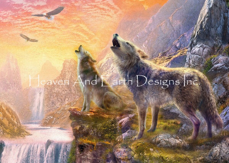 Sunset Howling Wolves Max Colors - Click Image to Close