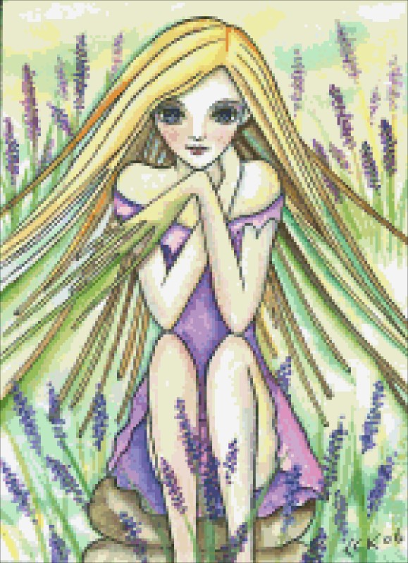Diamond Painting Canvas - QS Lavender Dryad - Click Image to Close