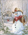 Mini Cowboy Snowman