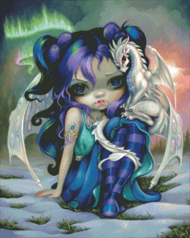 Diamond Painting Canvas - Mini Frost Dragonling - Click Image to Close