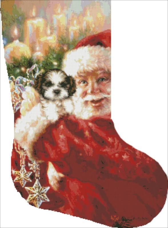 Stocking Shih Tzu For Christmas - Click Image to Close