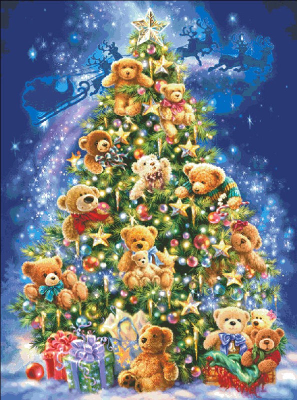 Supersized Teddy Bear Tree Max Colors - Click Image to Close