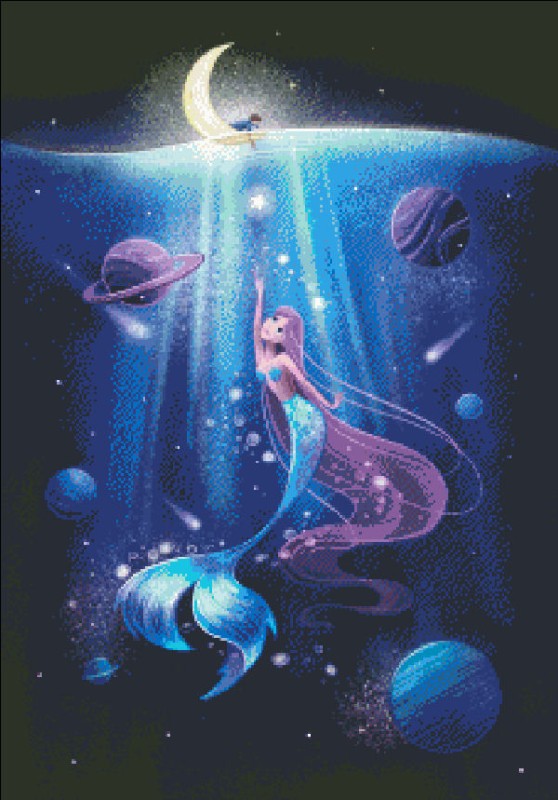 Mini Mermaid In A Cosmic Sea - Click Image to Close