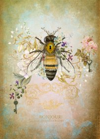 Supersized Honey Bee Portrait Max Colors