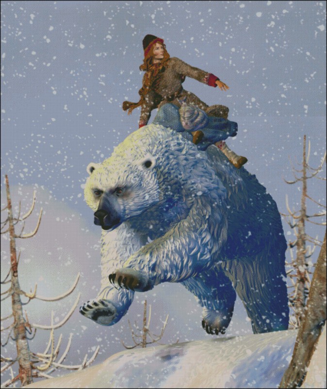 Lassie Riding Great White Bear - Click Image to Close