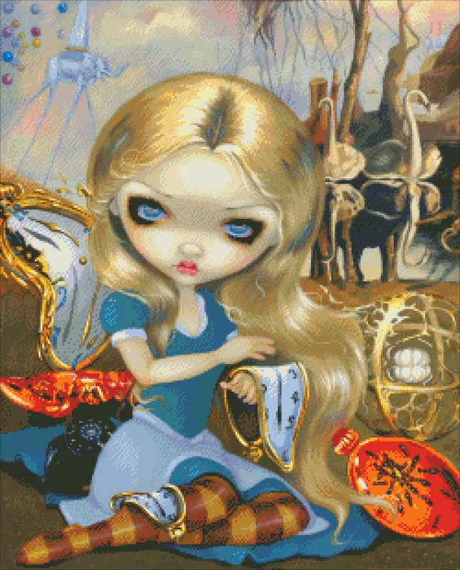 Diamond Painting Canvas - Mini Alice In A Dali Dream - Click Image to Close