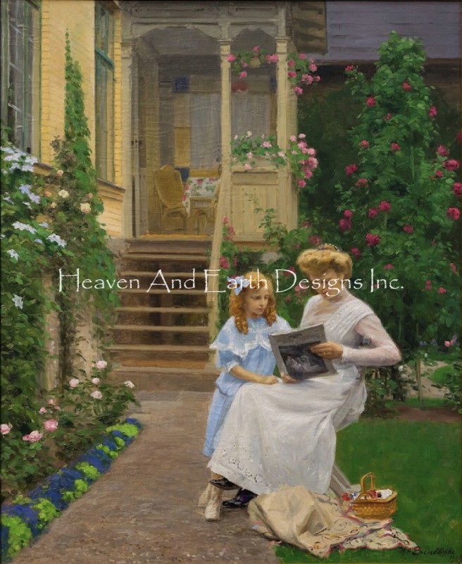 Two Sisters in a Garden - Click Image to Close
