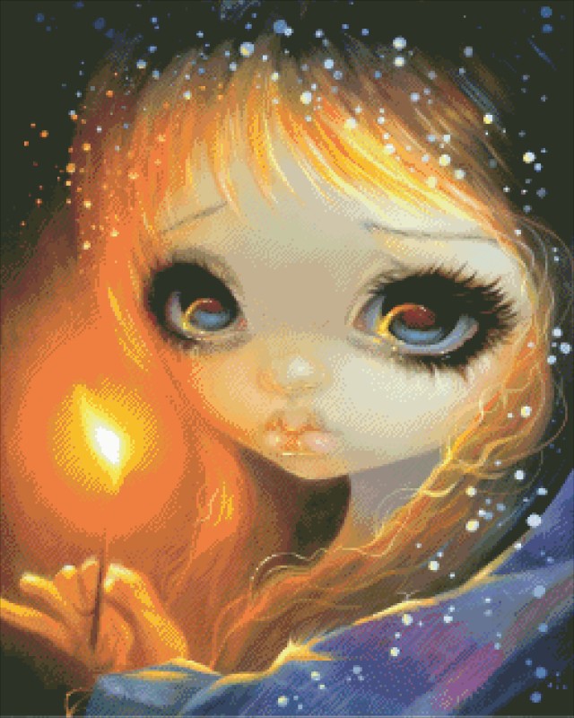 Diamond Painting Canvas - Mini The Little Match Girl - Click Image to Close