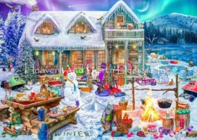 Supersized Family Winter Cabin Max Colors Material Pack