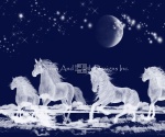 Clearance - Mini Silver Moon Ocean Spirit Horses