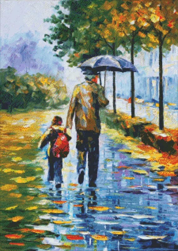 Diamond Painting Canvas - Mini After School - Click Image to Close
