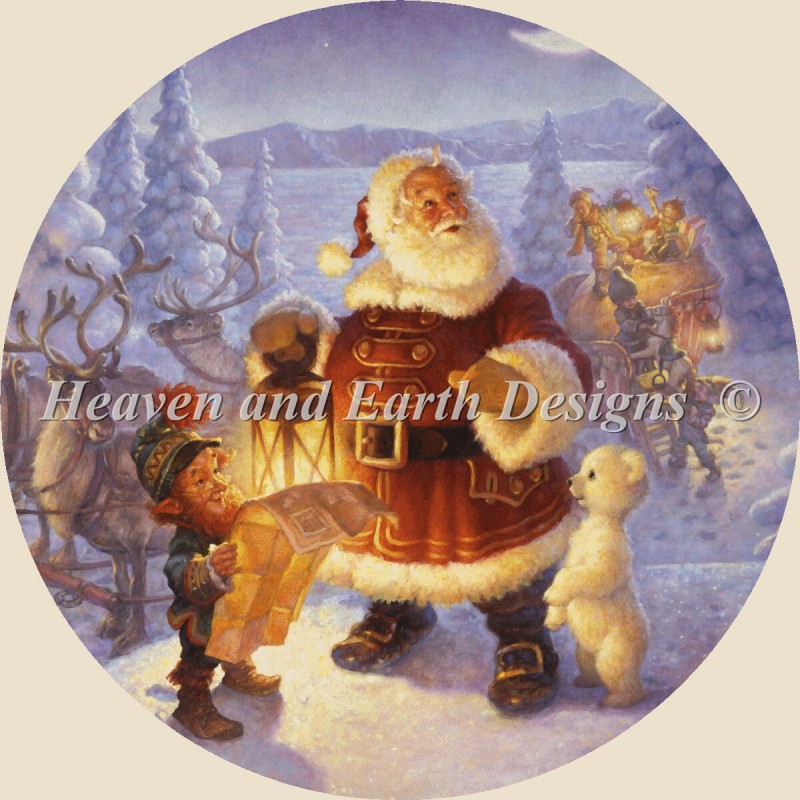 Ornament Santa Claus at The North Pole - Click Image to Close