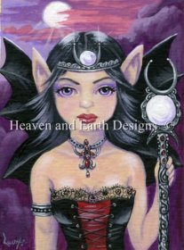 Diamond Painting Canvas - QS Bat Moon Fairy