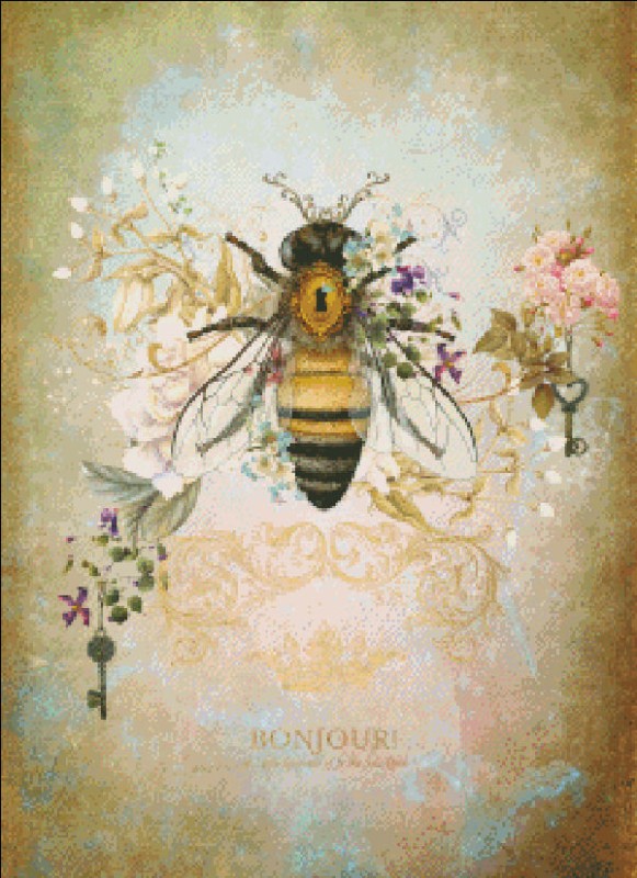 Mini Honey Bee Portrait - Click Image to Close