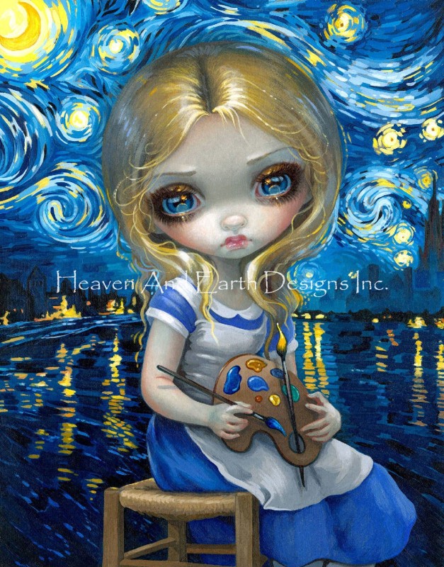 Alice In A Van Gogh Nocturne Request A Size Max Colors - Click Image to Close