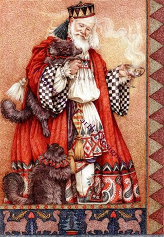 Father Christmas With Cats - Click Image to Close